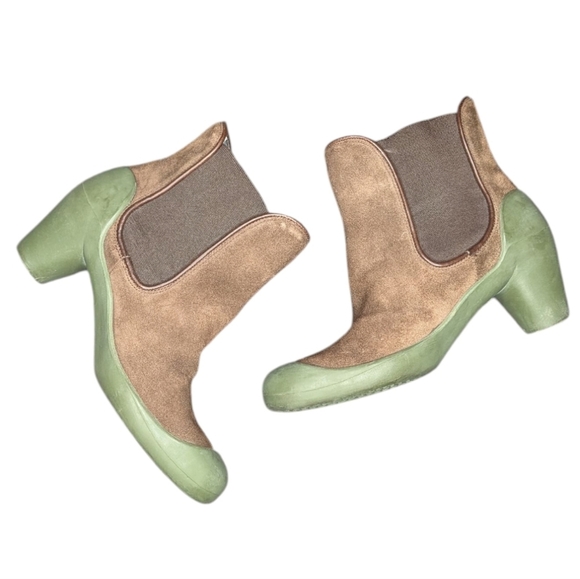 Camper Minie Suede Rubber Ankle Boots Brown Green Women's 7 - Picture 8 of 9